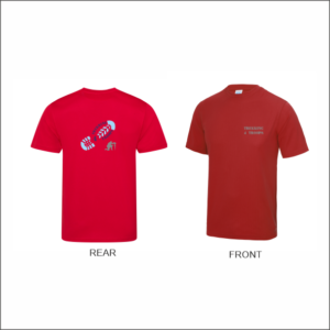red technical tee